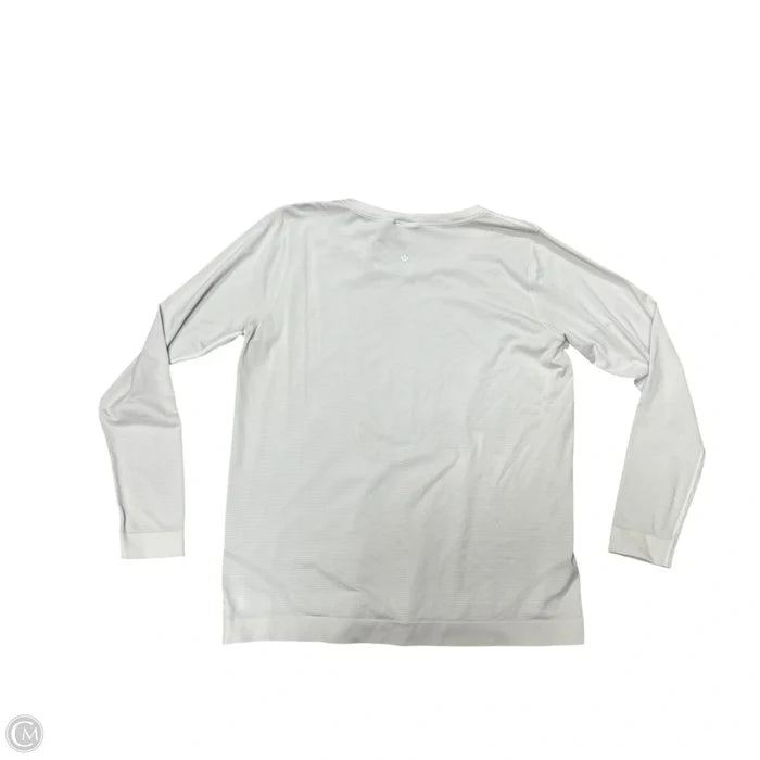 Athletic Top Long Sleeve Crewneck By Lululemon In Grey & White, Size: M
