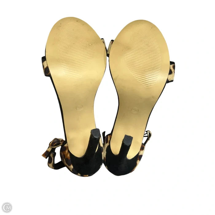 Sandals Heels Stiletto In Animal Print, Size: 9.5