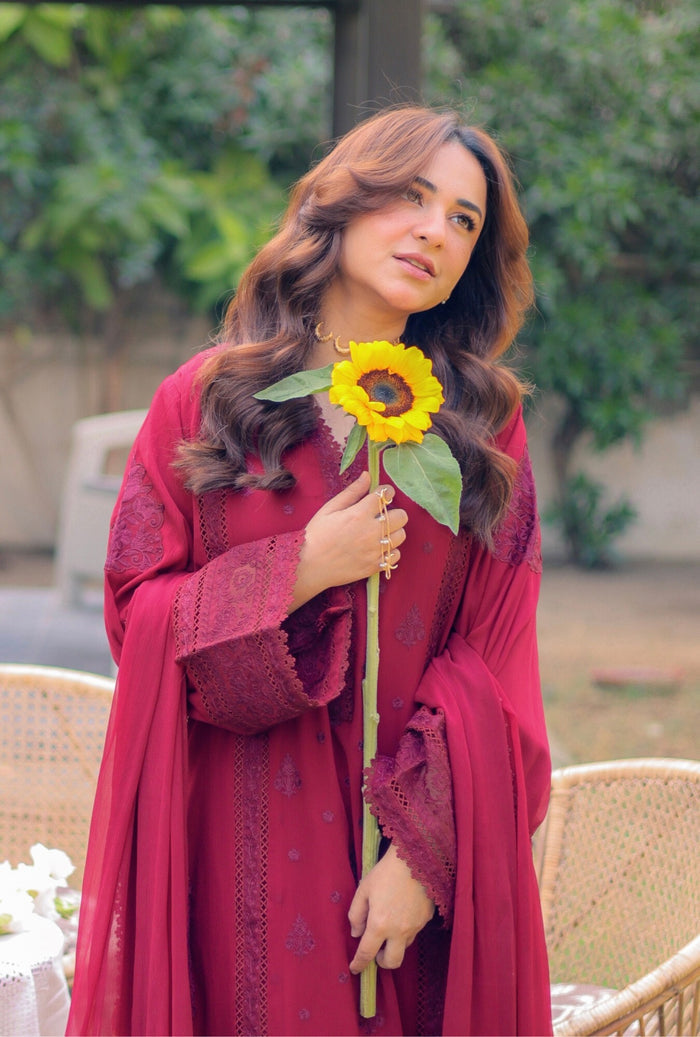 Yumna Zaidi in Ruby Outfit
