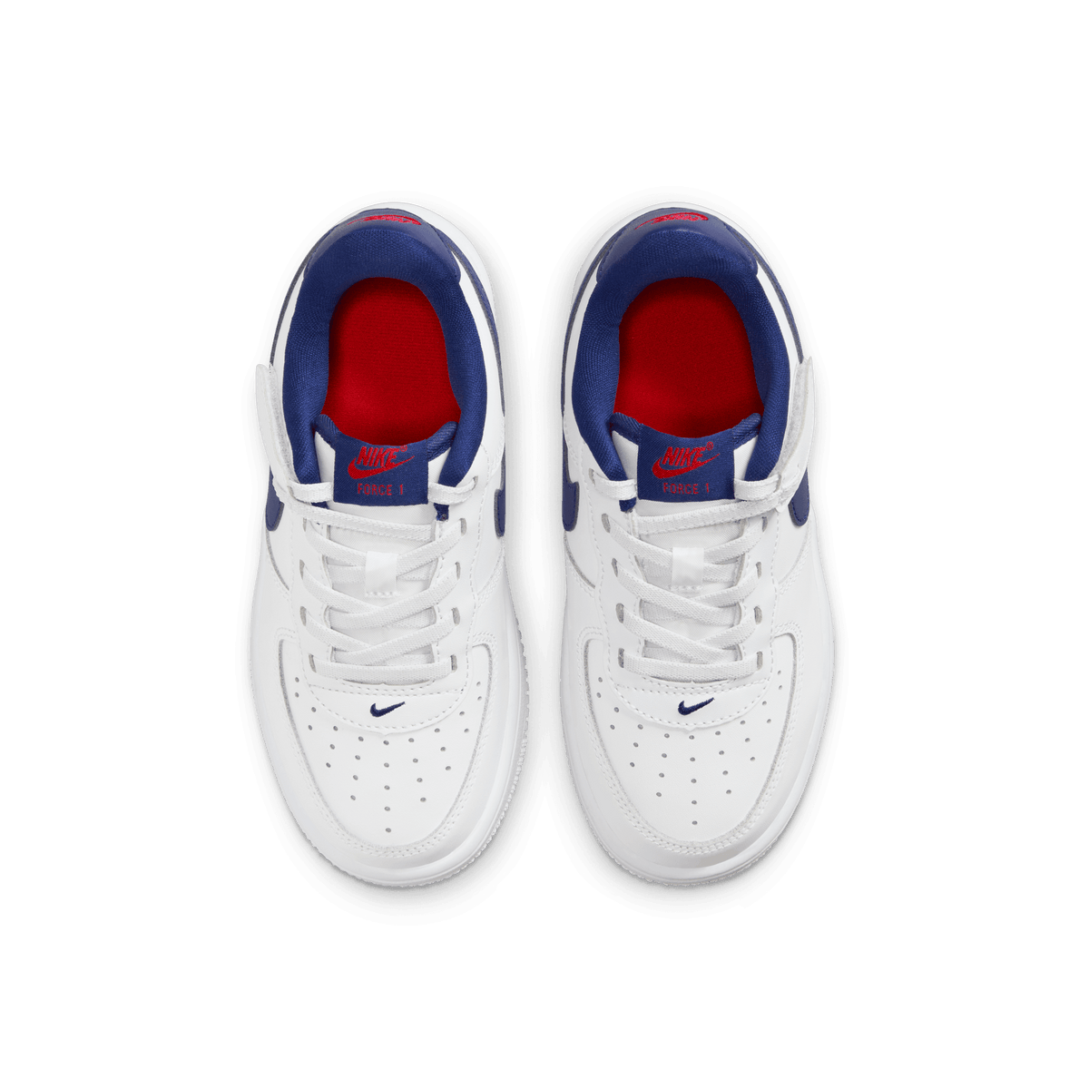 Little Kids' Nike Force 1 Low EasyOn "White Deep Royal Blue"
