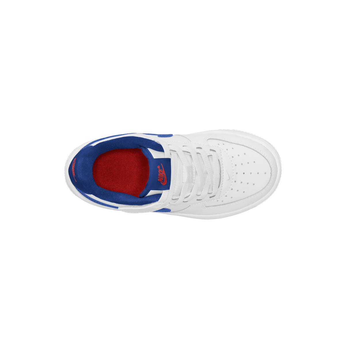 Little Kids' Nike Force 1 Low EasyOn "White Deep Royal Blue"
