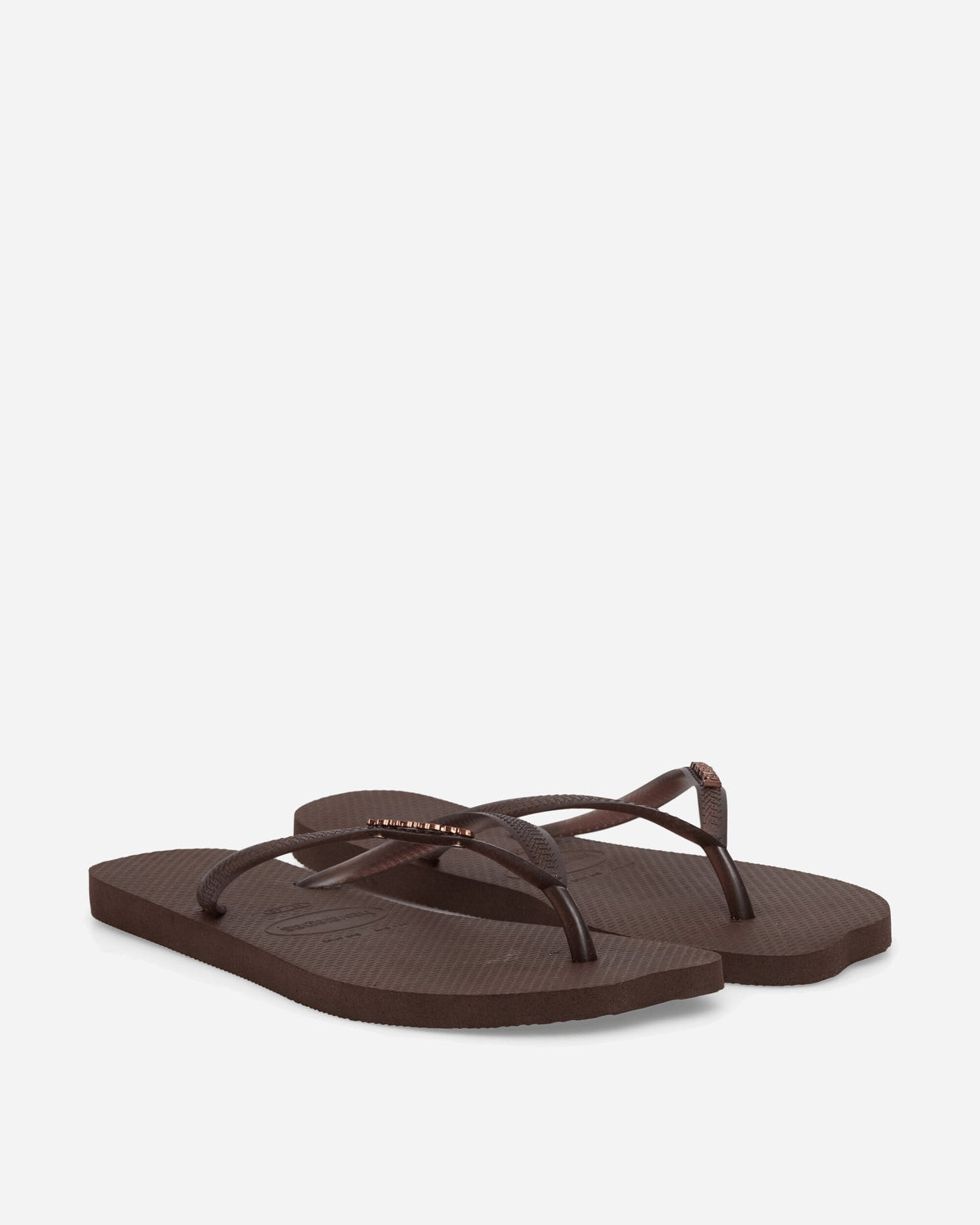 Women's Slim Split Flip Flops Dark Brown