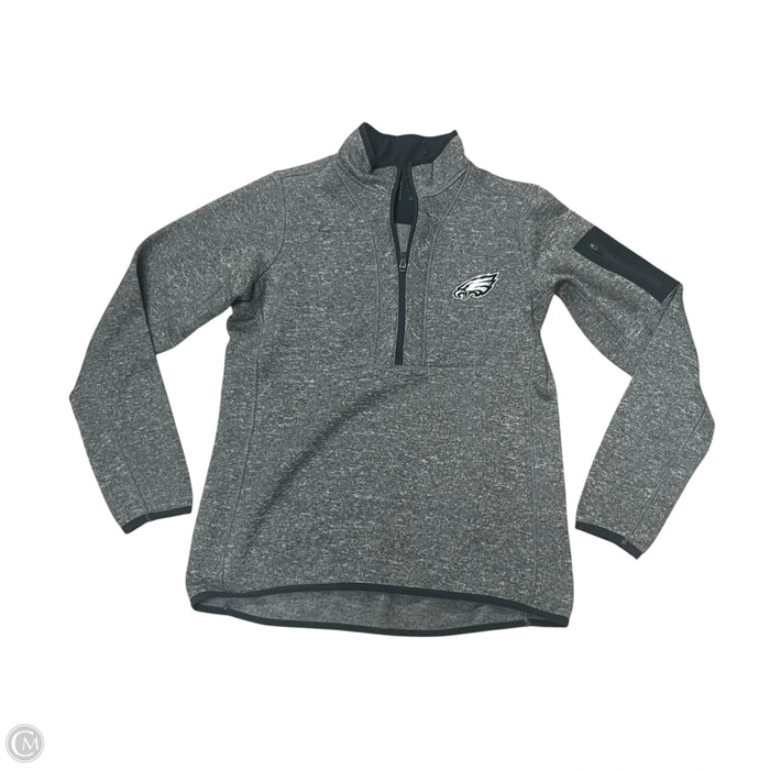 Athletic Sweatshirt Collar By Antigua In Green & Grey, Size: M