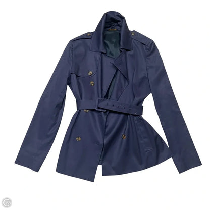 Coat Trench Coat By Brooks Brothers In Navy, Size: Xs