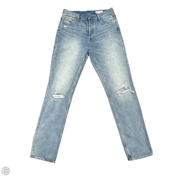 Jeans Straight By Gap In Blue Denim, Size: 12