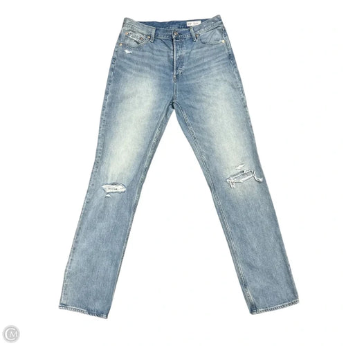 Jeans Straight By Gap In Blue Denim, Size: 12