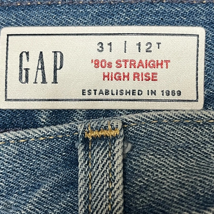 Jeans Straight By Gap In Blue Denim, Size: 12