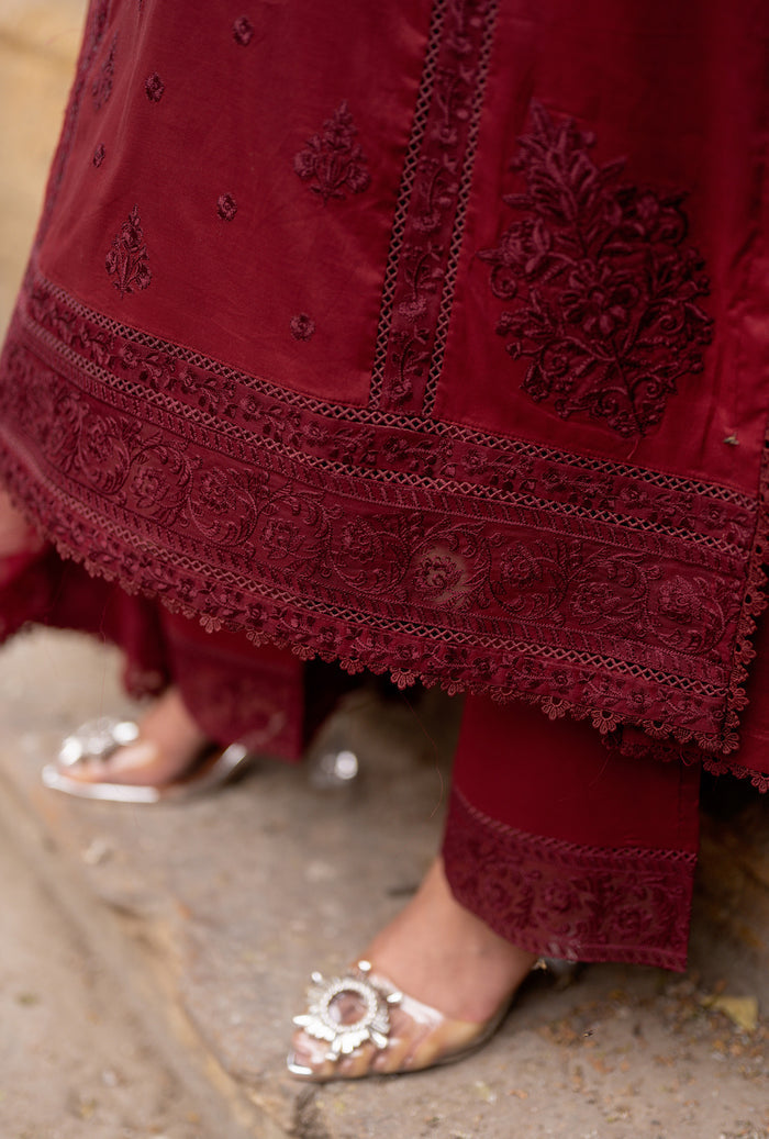 Mocha Maroon (3-Piece Lawn Tailored)
