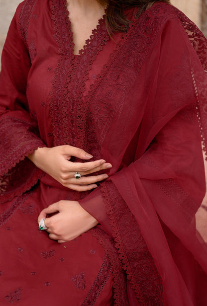 Mocha Maroon (3-Piece Lawn Tailored)