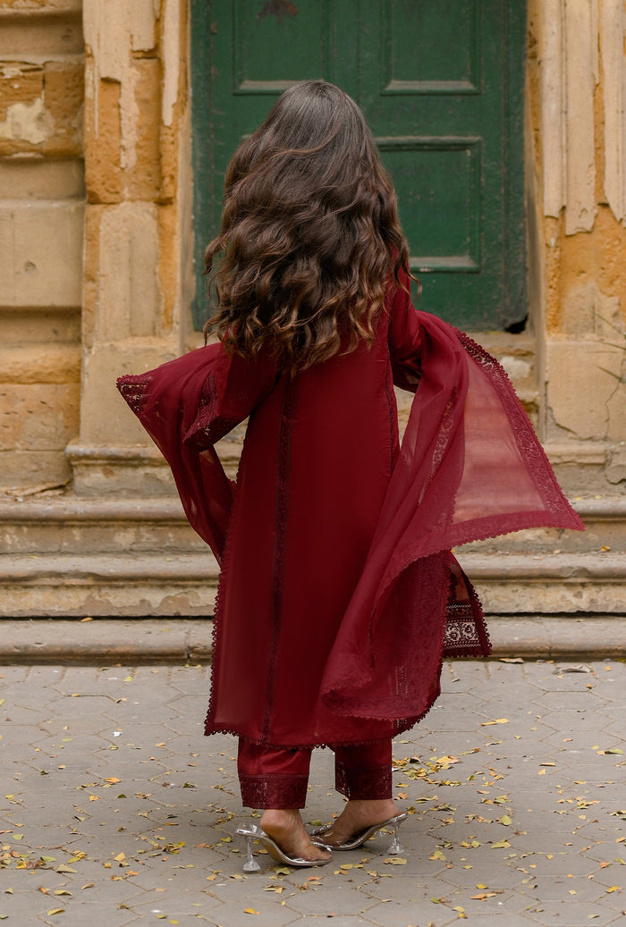 Mocha Maroon (3-Piece Lawn Tailored)