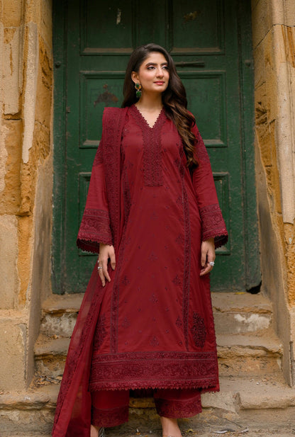Mocha Maroon (3-Piece Lawn Tailored)