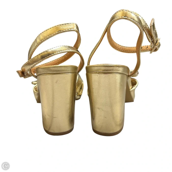 Sandals Heels Block By J. Crew In Gold, Size: 6