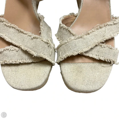 Sandals Heels Wedge By Lucky Brand In Tan, Size: 8.5