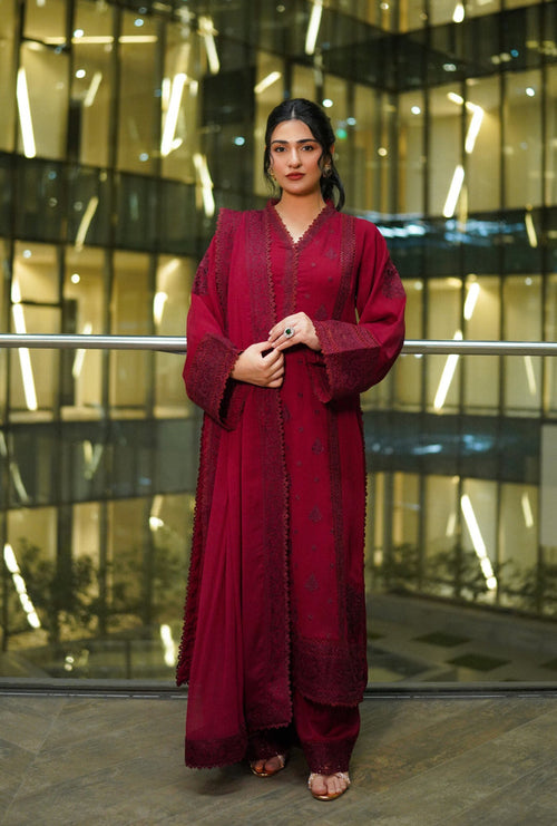 Sarah Khan in Ruby Outfit