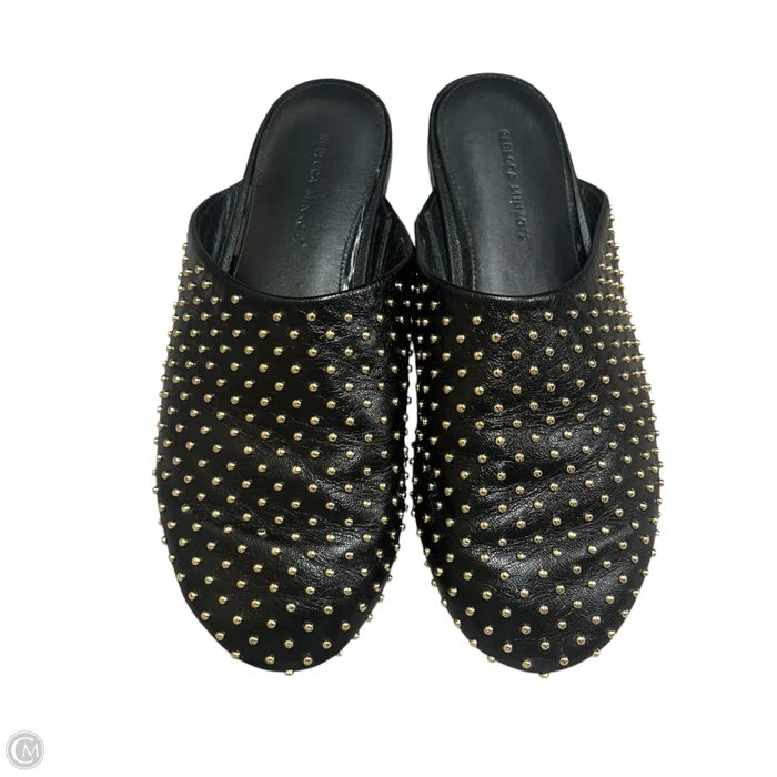 Shoes Designer By Rebecca Minkoff In Black & Gold, Size: 5