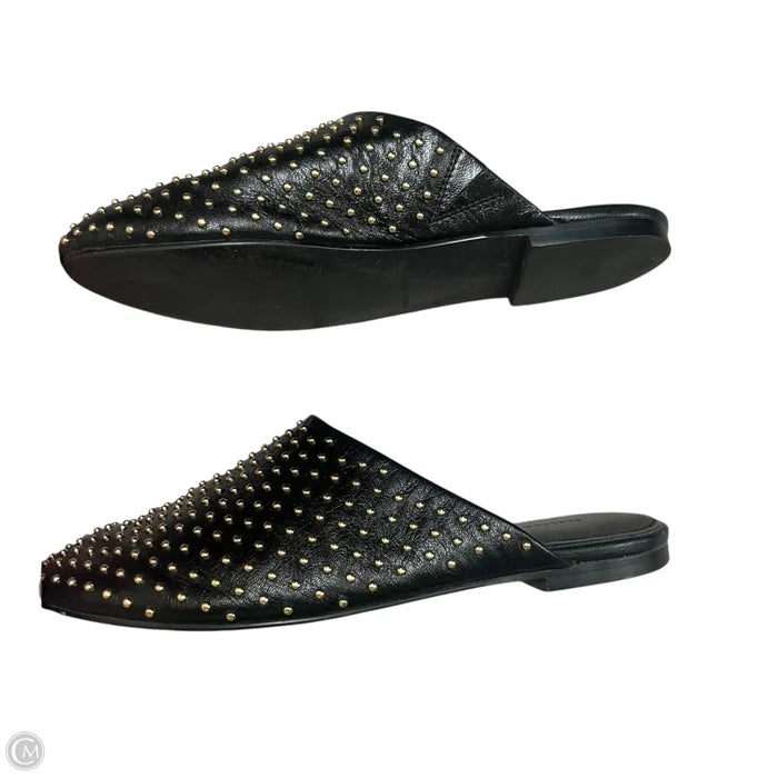 Shoes Designer By Rebecca Minkoff In Black & Gold, Size: 5