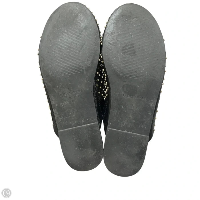 Shoes Designer By Rebecca Minkoff In Black & Gold, Size: 5