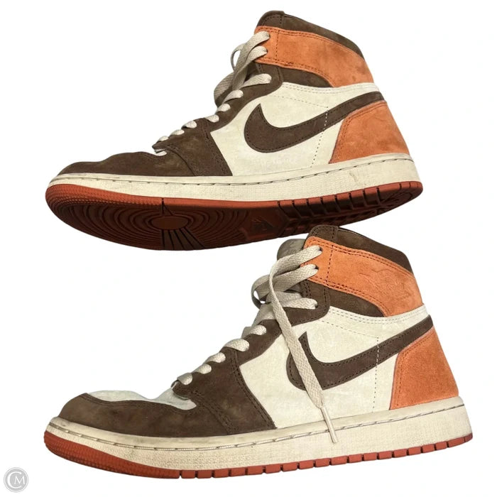 Shoes Luxury Designer By Jordan In Brown & Orange, Size: 9