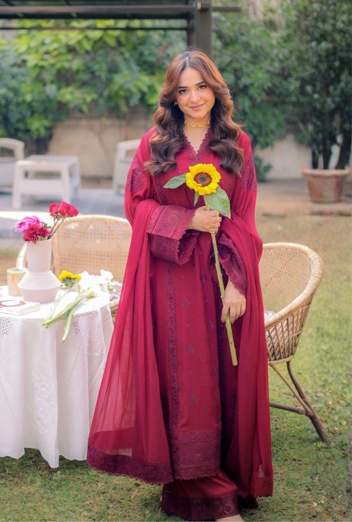 Yumna Zaidi in Ruby Outfit