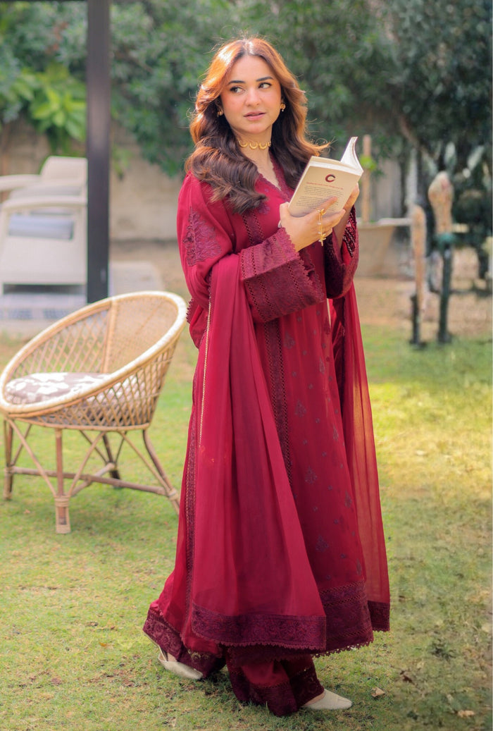 Yumna Zaidi in Ruby Outfit